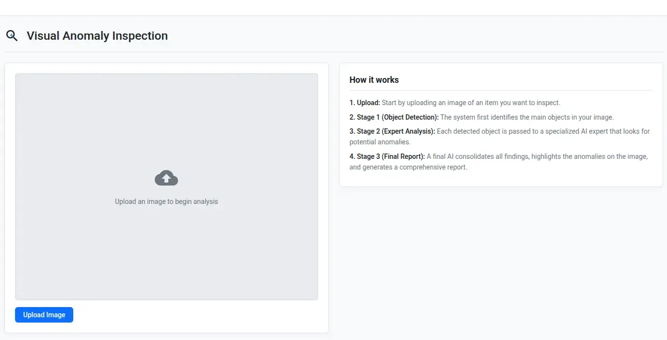Prompt-only anomaly detection UI