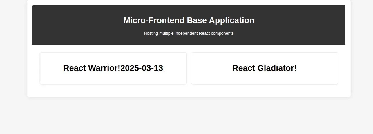 Microfrontend Main Index Page
