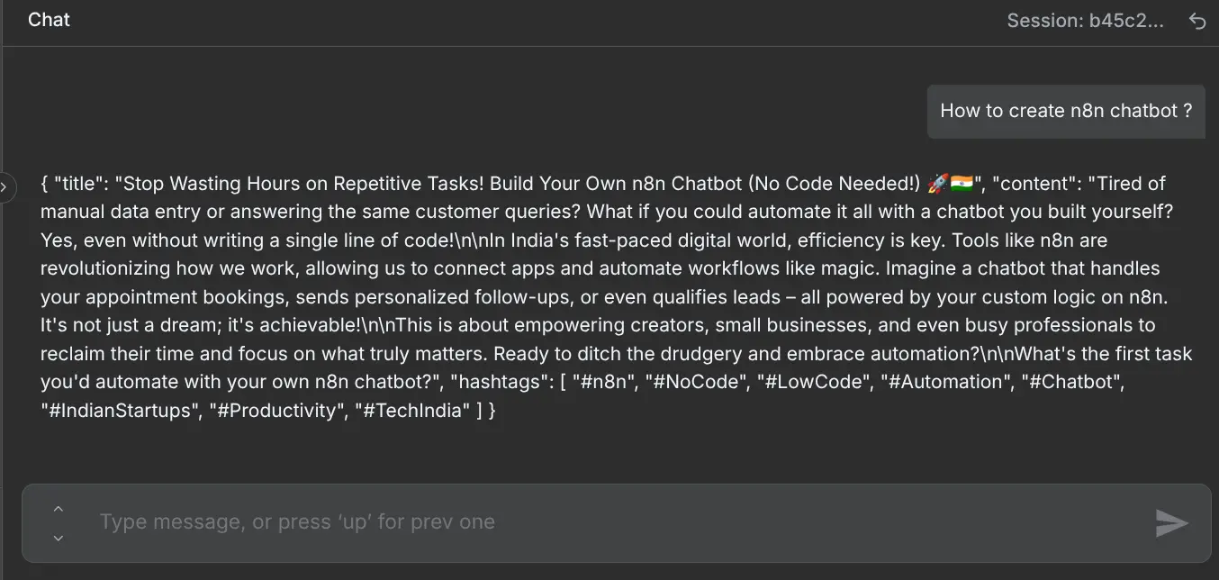 Example Workflow Output