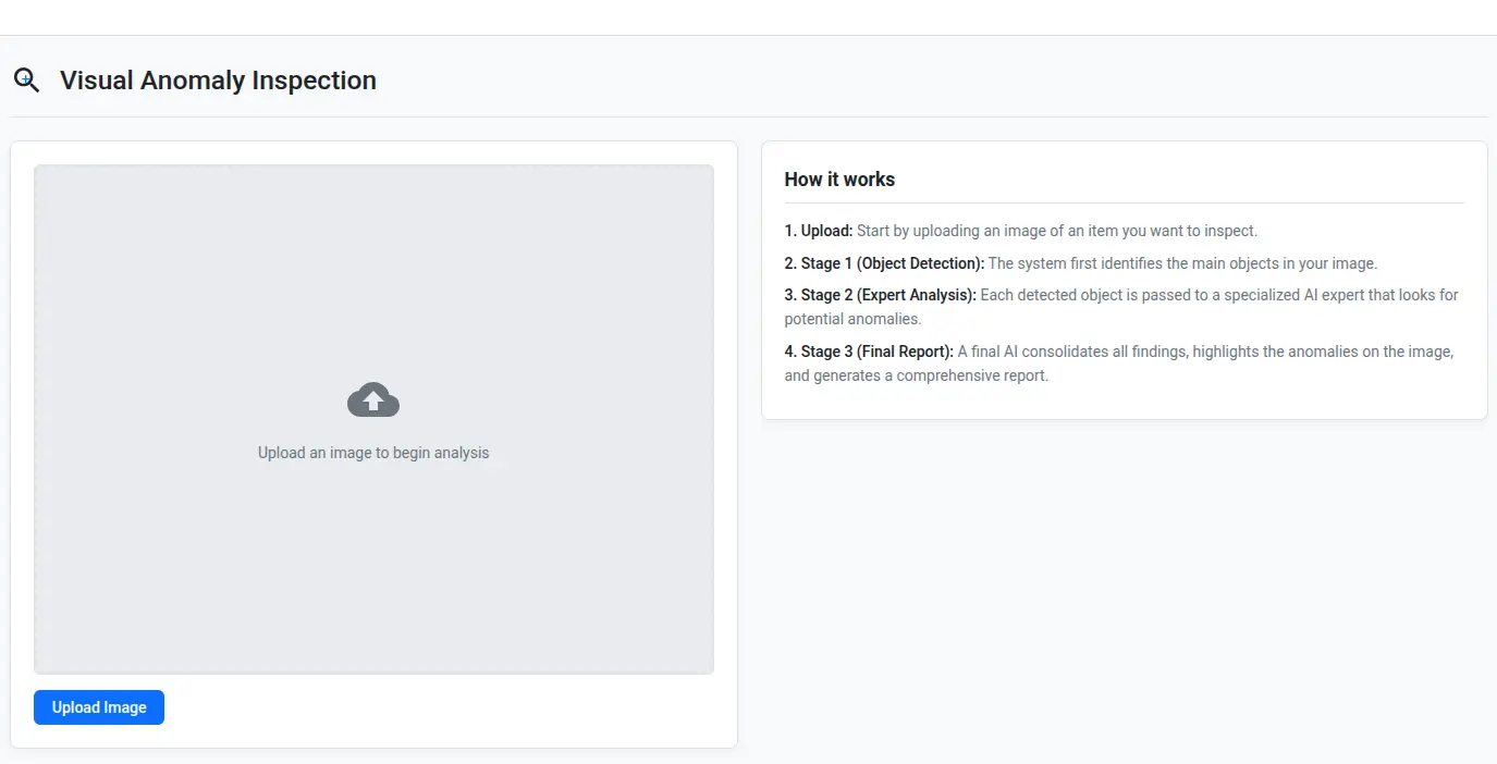 Prompt-only anomaly detection UI