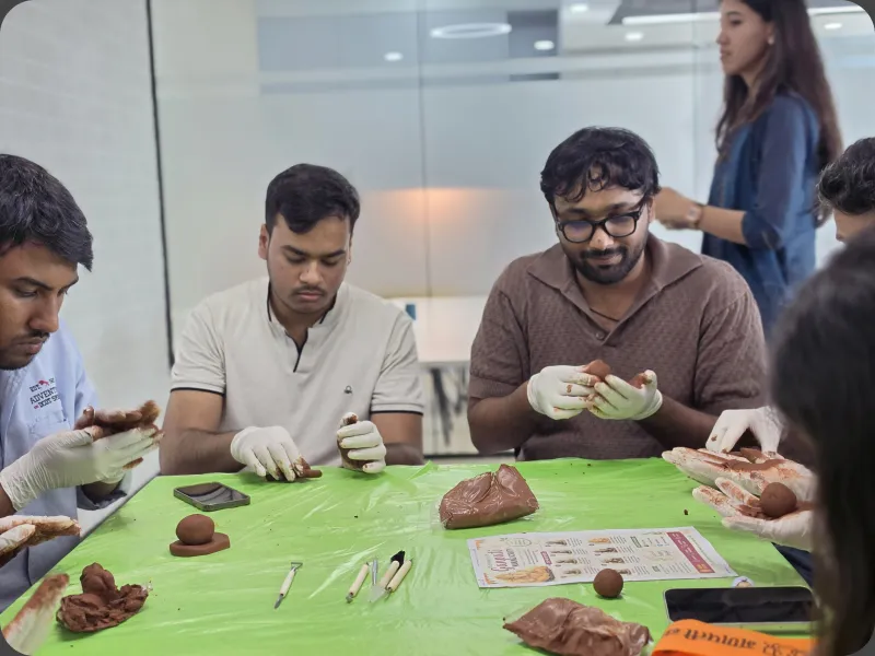 Clay modelling workshop at the office