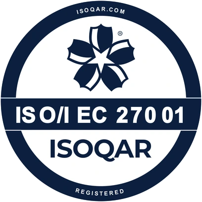 ISO/IEC 27001 registered, ISOQAR